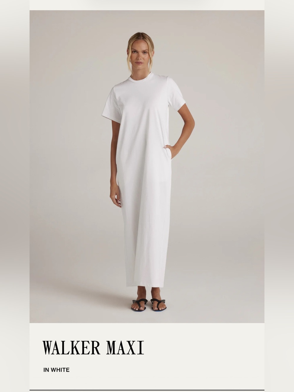 Clyque the Label Walker Maxi Dress in White. Size M